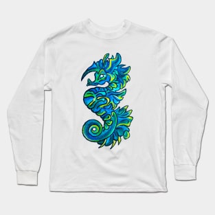 Tribal Seahorse Art Long Sleeve T-Shirt